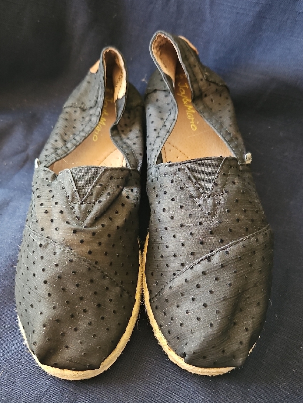 Black Perforated Espadrilles Slip-On for Women